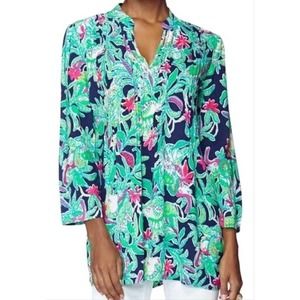 Lilly Pullitzer Blue & Green Sarasota Trunk Show Tunic